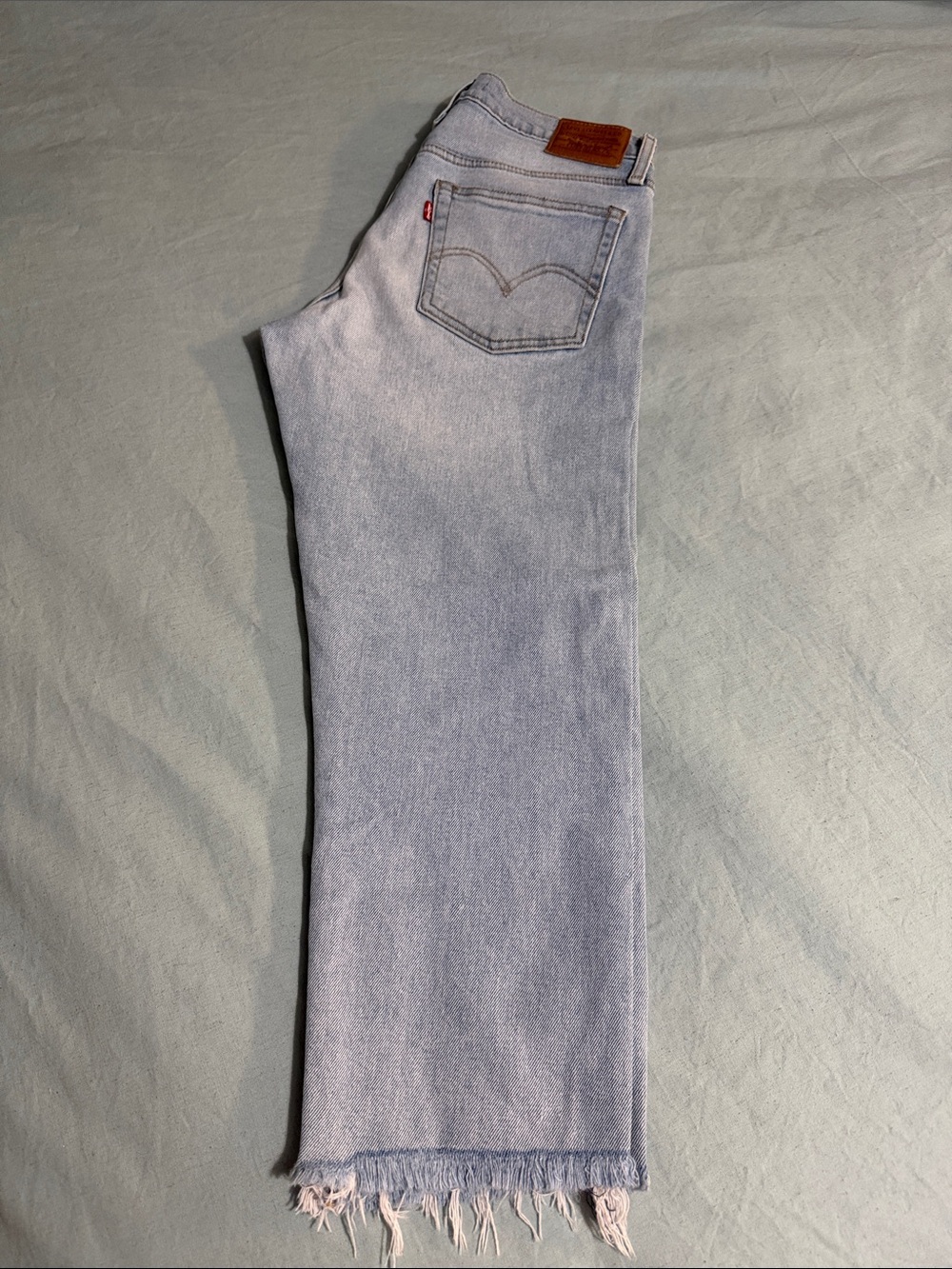 Levi's Premium Women's Light Blue Wedgie crop jeans button fly